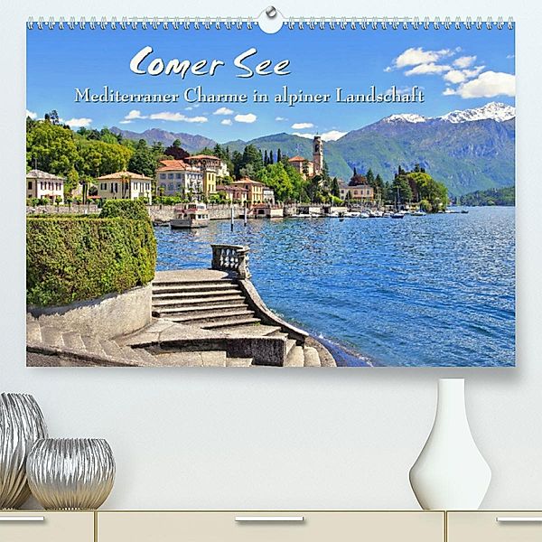 Comer See - Mediterraner Charme in alpiner Landschaft (Premium, hochwertiger DIN A2 Wandkalender 2023, Kunstdruck in Hoc, LianeM