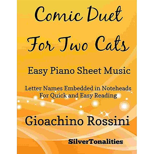 Comic Duet for Two Cats Easy Piano Sheet Music, Silvertonalities