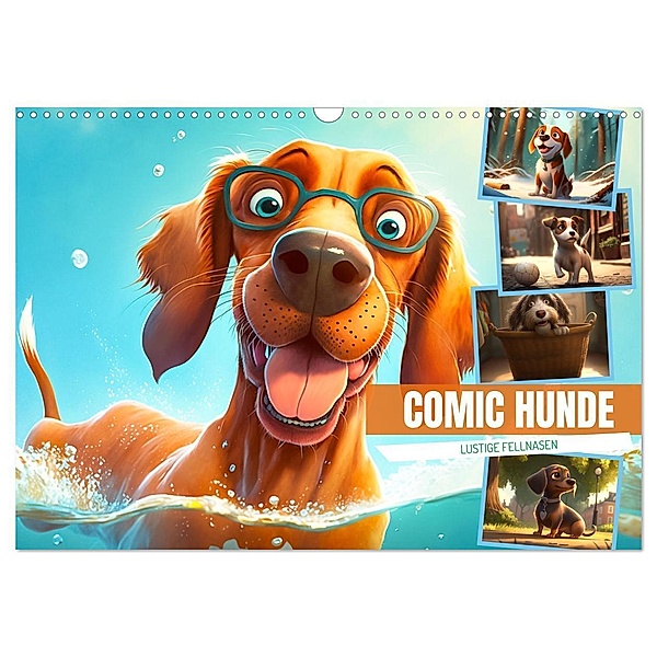 Comic Hunde (Wandkalender 2024 DIN A3 quer), CALVENDO Monatskalender, Dirk Meutzner