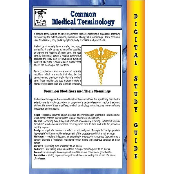 Common Medical Terminology (Blokehead Easy Study Guide), Scott Green