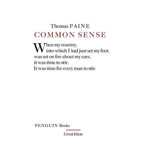 Common Sense / Penguin Great Ideas, Thomas Paine