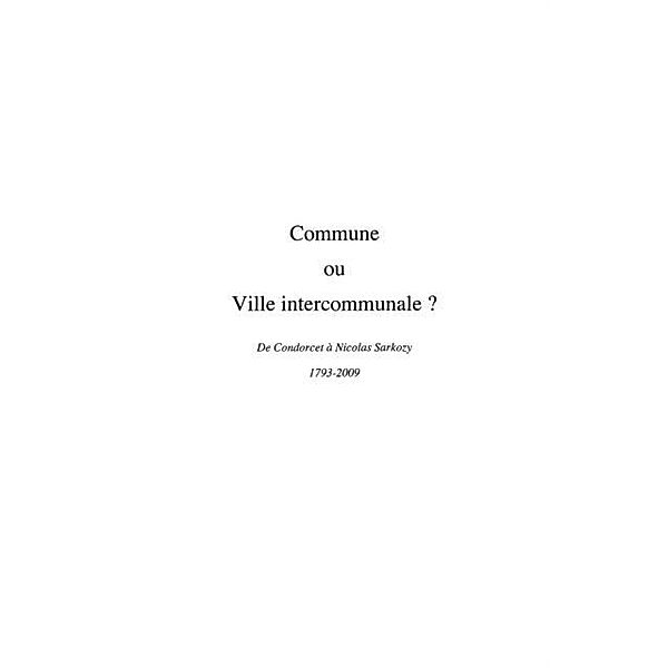 Commune ou ville intercommunale ? / Hors-collection, Jean-Lucien Ewangue