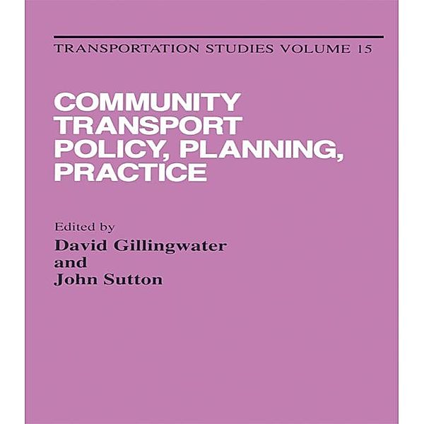 Community Transport: Policy, Planning and Practice