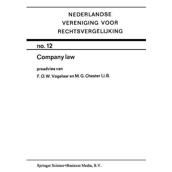 Company Law, Floris O. W. Vogelaar, Martin G. Chester