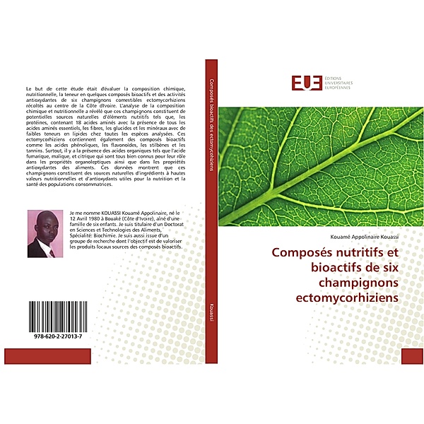 Composés nutritifs et bioactifs de six champignons ectomycorhiziens, Kouamé Appolinaire Kouassi