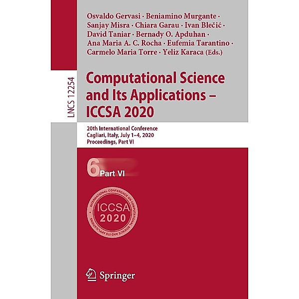 Computational Science and Its Applications - ICCSA 2020 / Lecture Notes in Computer Science Bd.12254