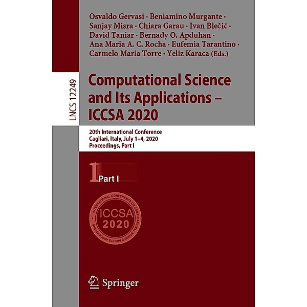 Computational Science and Its Applications - ICCSA 2020 / Lecture Notes in Computer Science Bd.12249