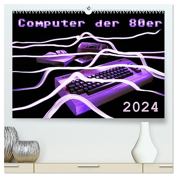 Computer der 80er (hochwertiger Premium Wandkalender 2024 DIN A2 quer), Kunstdruck in Hochglanz, Reiner Silberstein