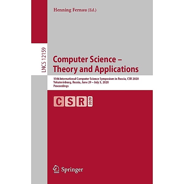 Computer Science - Theory and Applications / Lecture Notes in Computer Science Bd.12159
