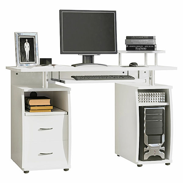 Computertisch (Farbe: weiß)