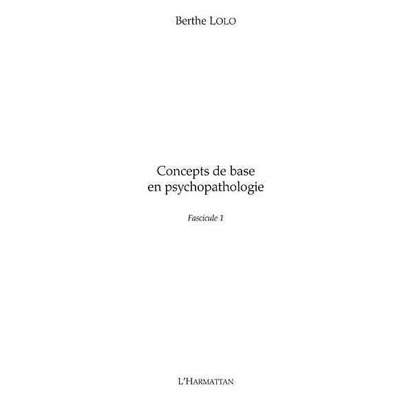 Concepts de base en psychopathologie / Hors-collection, Maha Ben Abdeladhim