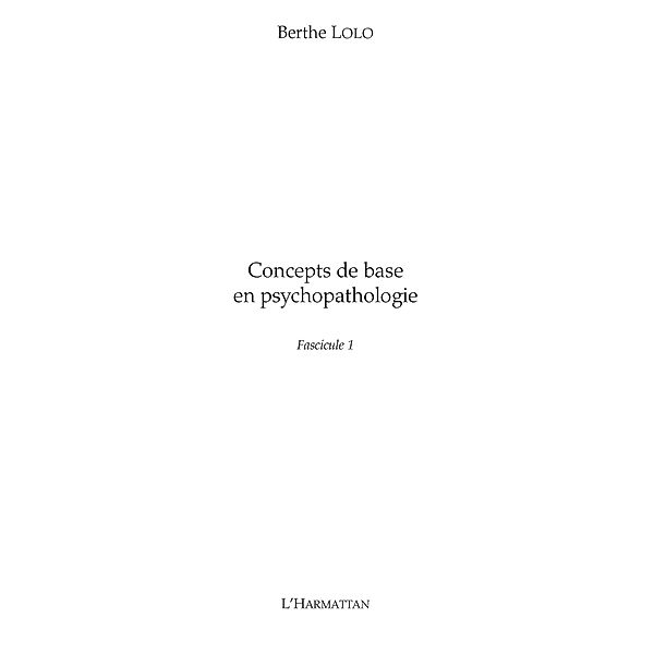 Concepts de base en psychopathologie / Hors-collection, Maha Ben Abdeladhim