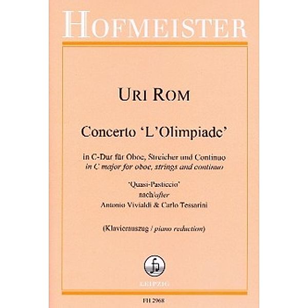 Concerto 'L'Olimpiade', für Oboe, Streicher + Continuo, Klavierauszug, Uri Rom