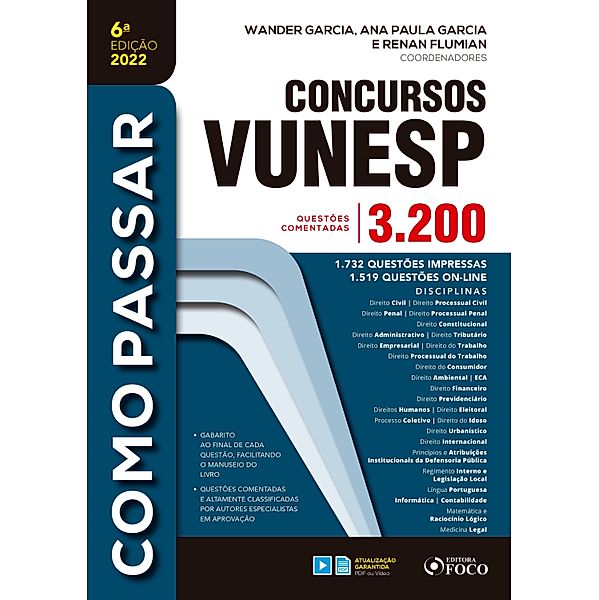 Concursos Vunesp, Wander Garcia, Alice Satin, Ana Paula Garcia, André Barbieri, André Braga Nader Justo