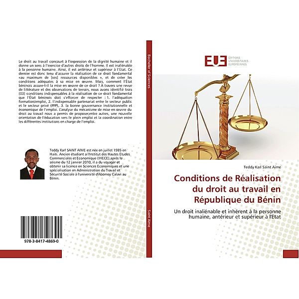 Conditions de Réalisation du droit au travail en République du Bénin, Teddy Karl Saint Aime