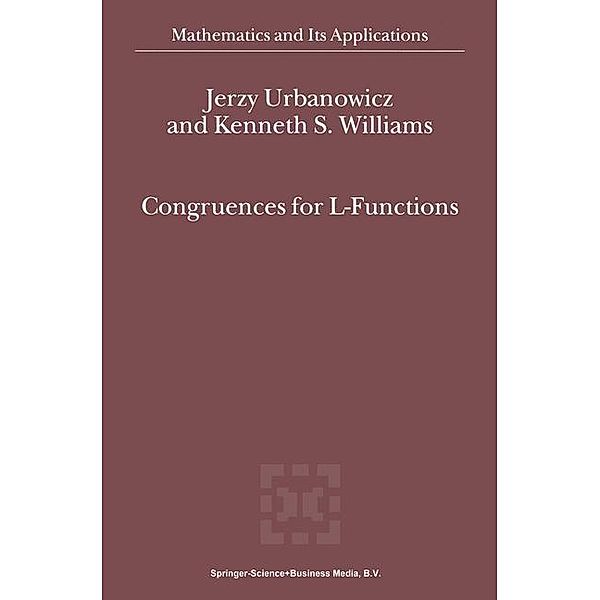 Congruences for L-Functions, J. Urbanowicz, Kenneth S. Williams