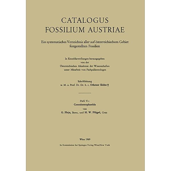 Conodontophorida / Catalogus Fossilium Austriae Bd.5 / e, G. Flajs, H. W. Flügel
