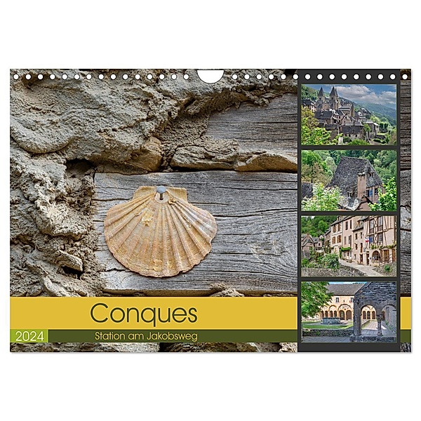 Conques ist eine wichtige Station am französischen Jakobsweg (Wandkalender 2024 DIN A4 quer), CALVENDO Monatskalender, Calvendo, Bodo Schmidt