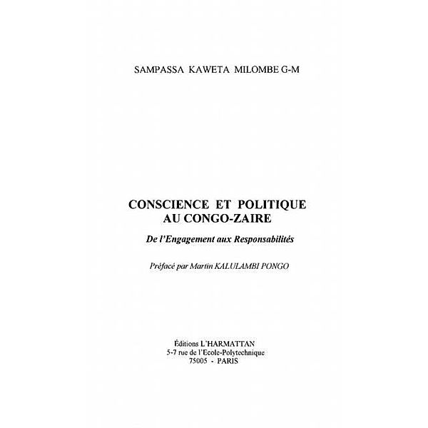 Conscience et politique au Congo-Zaire / Hors-collection, Sampassa Kaweta Milombe GM
