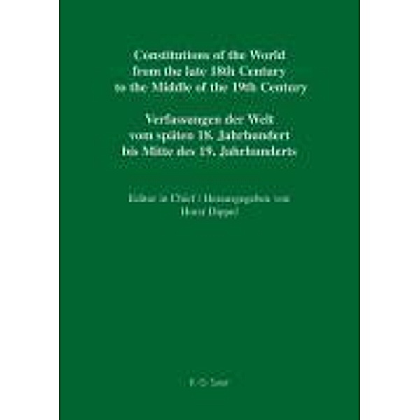 Constitutional Documents of Austria, Hungary and Liechtenstein 1791-1849