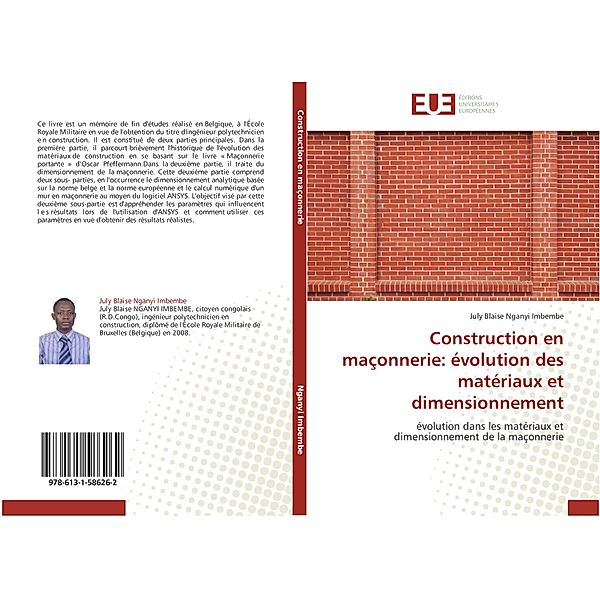 Construction en maçonnerie: évolution des matériaux et dimensionnement, July Blaise NGANYI IMBEMBE