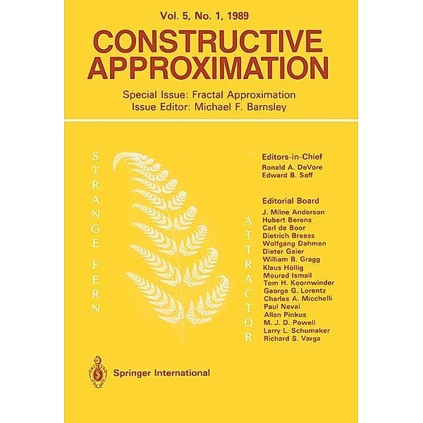Constructive Approximation / Constructive Approximation, Michael F. Barnsley