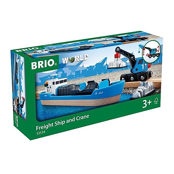 Brio Containerschiff mit Kranwagen, BRIO®