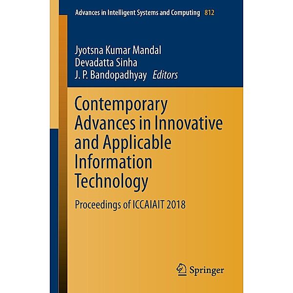 Contemporary Advances in Innovative and Applicable Information Technology / Advances in Intelligent Systems and Computing Bd.812