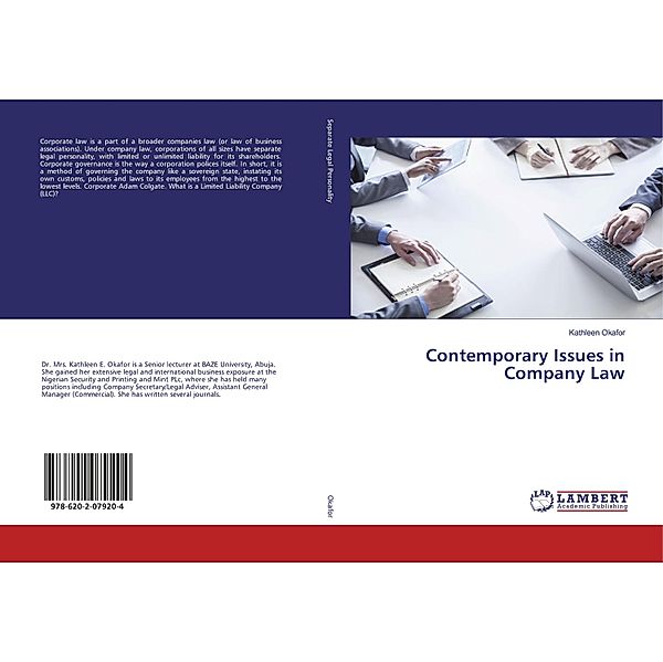 Contemporary Issues in Company Law, Kathleen Okafor