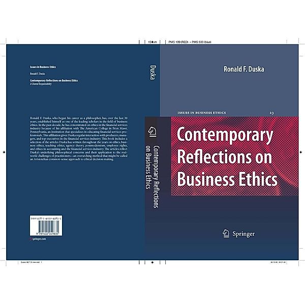 Contemporary Reflections on Business Ethics / Issues in Business Ethics Bd.23, Ronald F. Duska