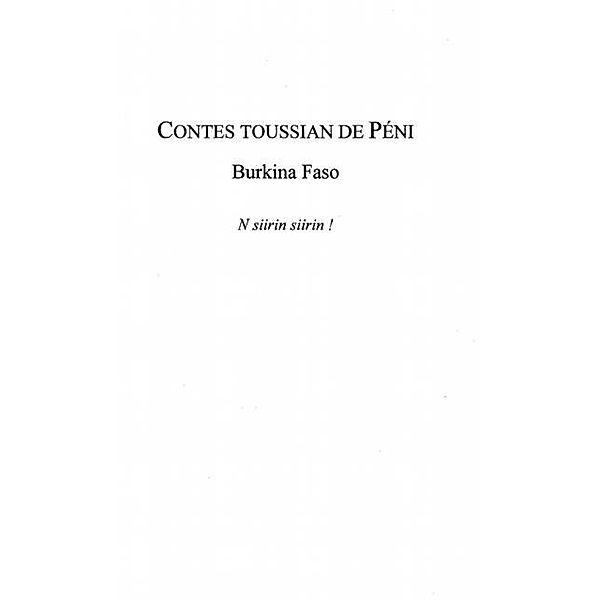 Contes toussian de peni n siirin siirin / Hors-collection, Vitale Philippe