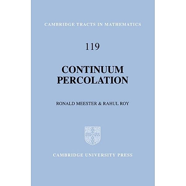 Continuum Percolation, Ronald Meester