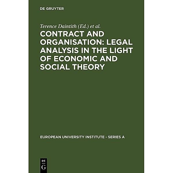 Contract and Organisation / European University Institute - Series A Bd.5