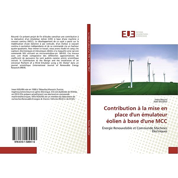 Contribution à la mise en place d'un émulateur éolien à base d'une MCC, Imen Nouira, Adel Khedher