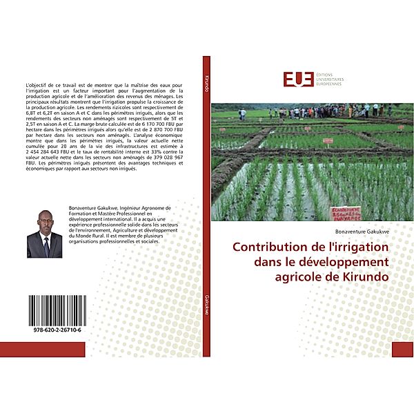 Contribution de l'irrigation dans le développement agricole de Kirundo, Bonaventure Gakukwe