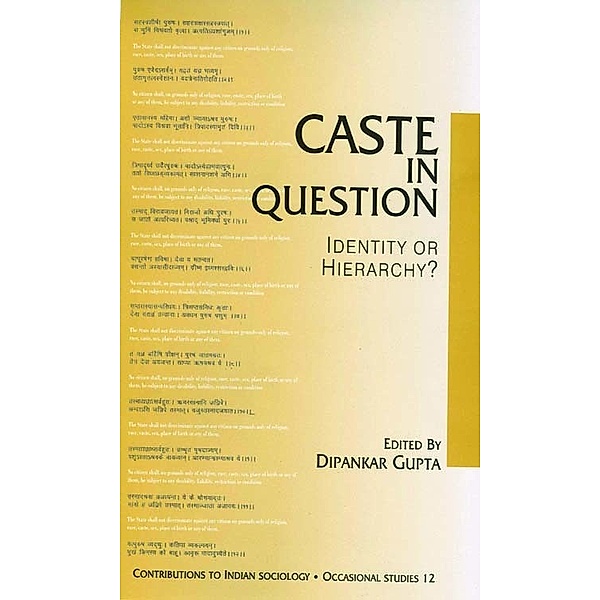 Contributions to Indian Sociology series: Caste in Question