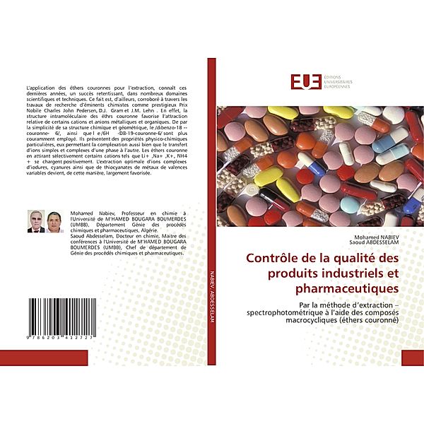 Contrôle de la qualité des produits industriels et pharmaceutiques, Mohamed Nabiev, Saoud ABDESSELAM