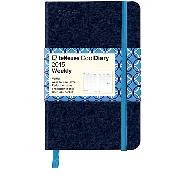 Cool Diary Dark Blue/Circles Blue 2015,WEEKLY 9x14