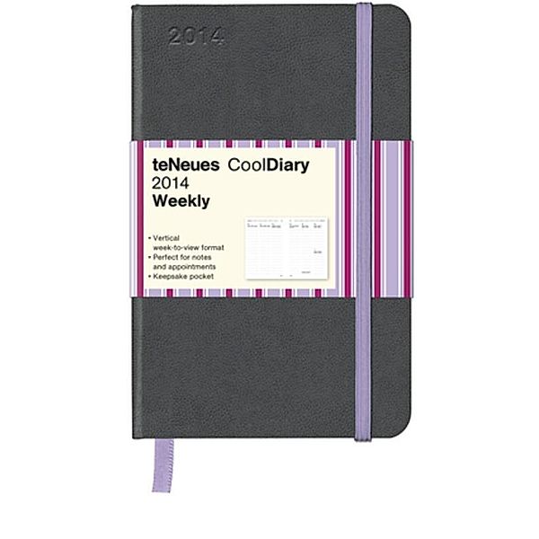 Cool Diary Weekly small Grey/Stripes Purple 2014