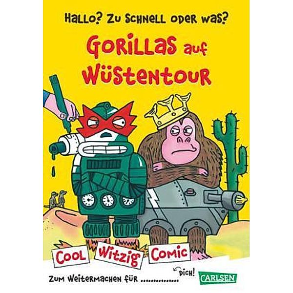 Cool Witzig Comic: Hallo? Zu schnell oder was? Gorillas auf Wüstentour