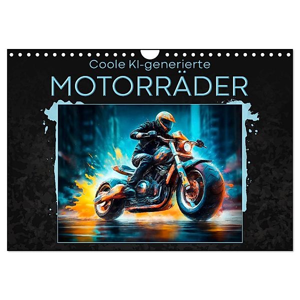 Coole KI-generierte MOTORRÄDER (Wandkalender 2024 DIN A4 quer), CALVENDO Monatskalender, Melanie Viola