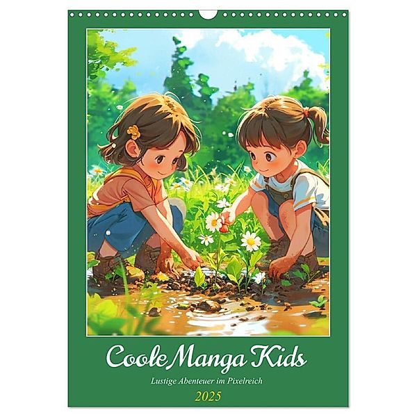 Coole Manga Kids. Lustige Abenteuer im Pixelreich (Wandkalender 2025 DIN A3 hoch), CALVENDO Monatskalender, Calvendo, Rose Hurley