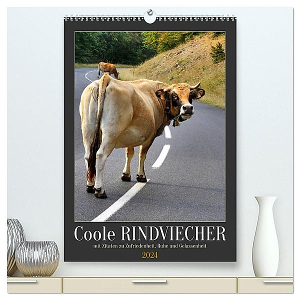 Coole Rindviecher (hochwertiger Premium Wandkalender 2024 DIN A2 hoch), Kunstdruck in Hochglanz, Sabine Löwer