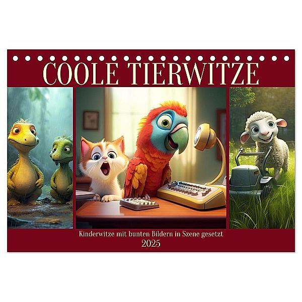 Coole Tierwitze (Tischkalender 2025 DIN A5 quer), CALVENDO Monatskalender, Calvendo, Sabine Löwer