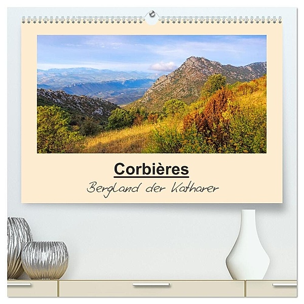 Corbieres - Bergland der Katharer (hochwertiger Premium Wandkalender 2024 DIN A2 quer), Kunstdruck in Hochglanz, LianeM