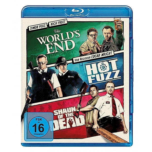 Cornetto Trilogie: The World's End , Hot Fuzz , Shaun of the Dead, Simon Pegg, Edgar Wright
