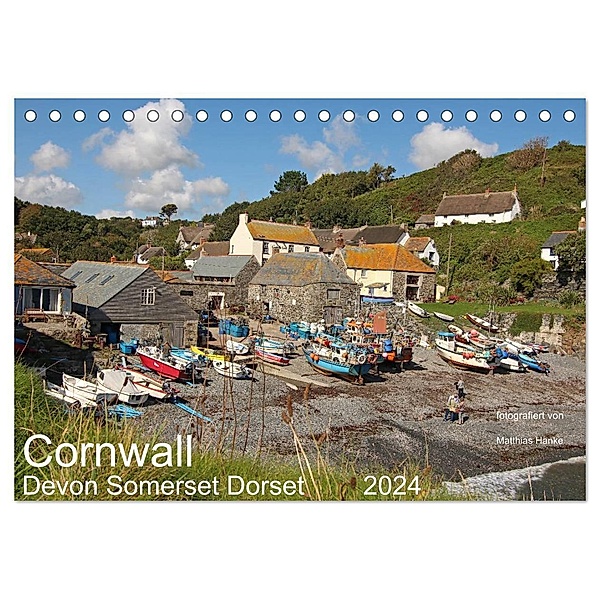 Cornwall - Devon Somerset Dorset (Tischkalender 2024 DIN A5 quer), CALVENDO Monatskalender, www.MatthiasHanke.de