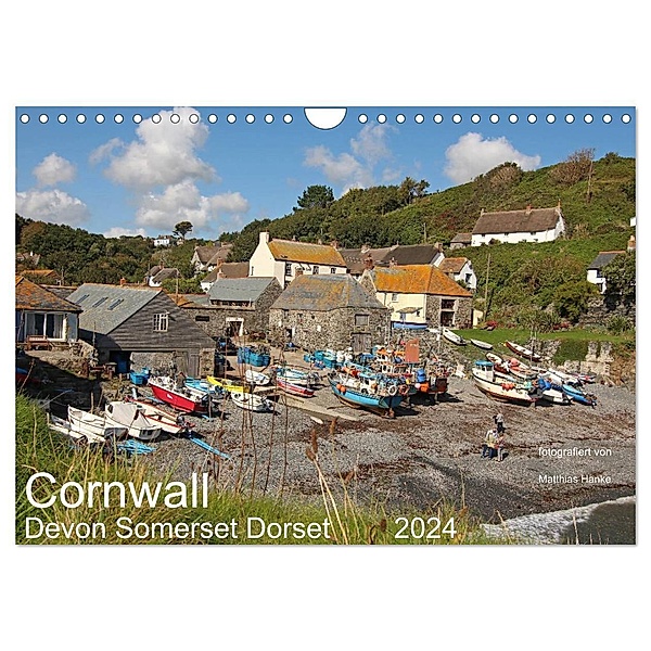 Cornwall - Devon Somerset Dorset (Wandkalender 2024 DIN A4 quer), CALVENDO Monatskalender, www.MatthiasHanke.de