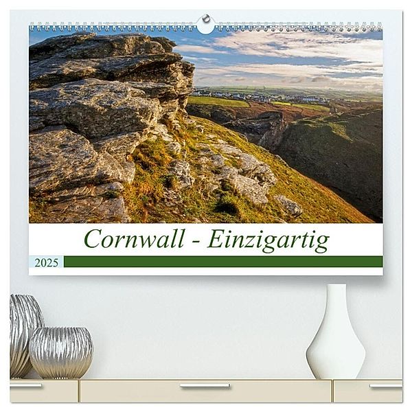 Cornwall - Einzigartig (hochwertiger Premium Wandkalender 2025 DIN A2 quer), Kunstdruck in Hochglanz, Calvendo, Manuela Steinbach