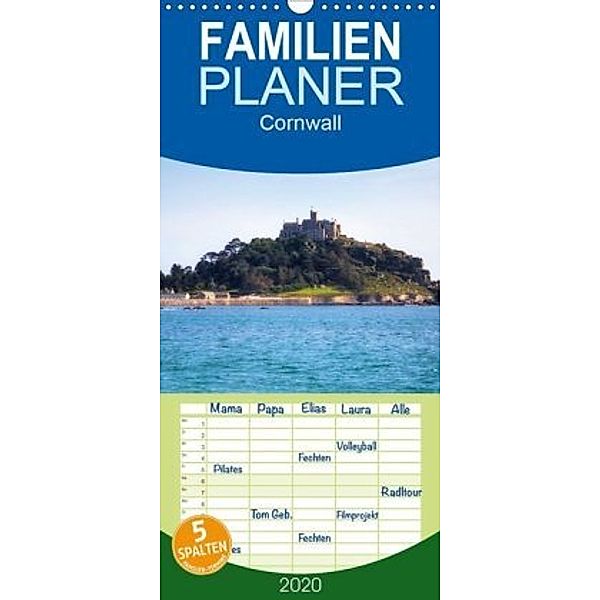 Cornwall - Familienplaner hoch (Wandkalender 2020 , 21 cm x 45 cm, hoch), Joana Kruse